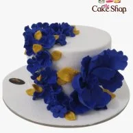 Blue Flowers 3D Cake