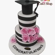 Floral Graduation 3D Cake