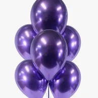 6 Purple Chrome Latex Balloons