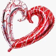 Red & Silver Heart-shaped Helium Balloon