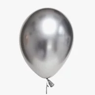6 Silver Chrome Latex Balloons