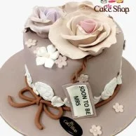 3D Floral Engagement Cake