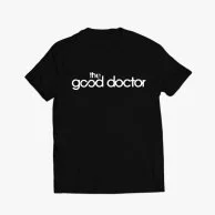 Men's Black Printed T-shirt with Writing Good Doctor