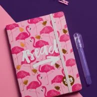 Flamingo Notebook with Rubber Band A6 Size