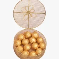  Golden Metal Box Chocolates by NJD 14 pcs