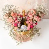 Non Alcoholic Wine, Roses & Desserts Hamper by NJD
