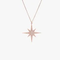 Gold-Plated Star-Shaped Necklace With Zircon by NAFEES