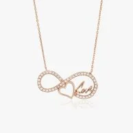 Gold-plated Necklace With An Infinity Sign And A Heart Shaped Pendant Inlaid With Zircon by NAFEES