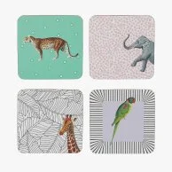 A Set of 4 Animal Coasters Mixed by Yvonne Ellen