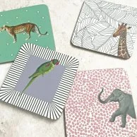 A Set of 4 Animal Coasters Mixed by Yvonne Ellen