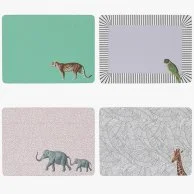 A Set of 4 Placemats Mixed Animals by Yvonne Ellen