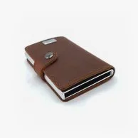 Anti-theft “RFID” Mecal Wallet and Card Holder-genuine leather with lock