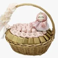 Baby Girl Stars Decorated Chocolate Basket By Le Chocolatier