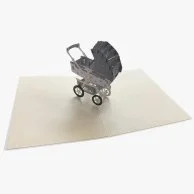 بطاقة بوب أب ثلاثية الأبعاد بتصميم عربة أطفال من أبرا كاردز