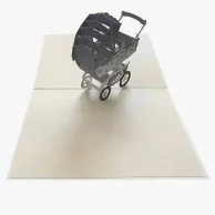 Baby Stroller - 3D Pop up Card by Abra Cards 