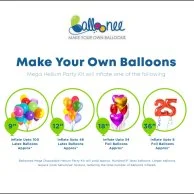 Balloonee Mega Disposable Helium Party Kit – (100 Balloons)