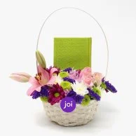 Basket of Flowers with Holy Quran (Green)