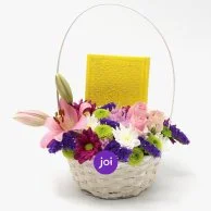 Basket of Flowers with Holy Quran (Yellow)