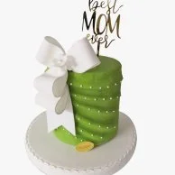 Best Mom cake with bow by Chez Hilda 