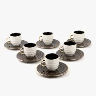 أسود - طقم قهوة تركية لـ 6 أشخاص من هارموني