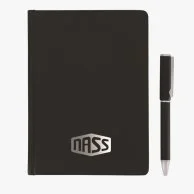 Black Heritage Notebook & Stylish Metal Pen by Jasani