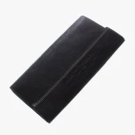 محفظة جواز سفر جلد لون أسود