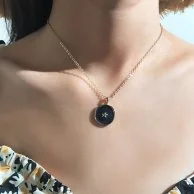 Black Polina Necklace by La Flor