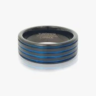 Blue and black Tungsten Ring by Mecal 