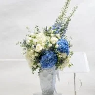 Blue and White Floral Harmony Flower Arrangement