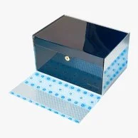 Blue Lacquered 3 Layer Wooden Box By Forrey & Galland