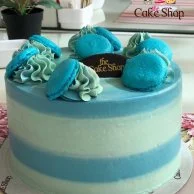 Blue Macaroons Chocolate Cake by The Cake Shop 
