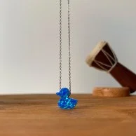 Blue Opal Duck Necklace