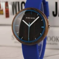 ساعة بوبو بيرد الخشبية -ازرق غامق