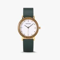 ساعة بوبو بيرد الخشبية -اخضر غامق