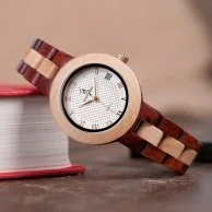 Bobo Bird Wooden Watch - Red and Beige