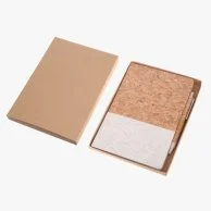 بورسا - مجموعة محايدة للبيئة من دفتر ملاحظات وقلم بغطاء صلب A5 مصنوع من قماش الفلين