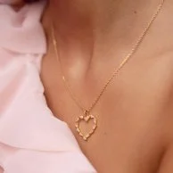 Caroline Svedbom Baguette Heart Necklace Crystal.