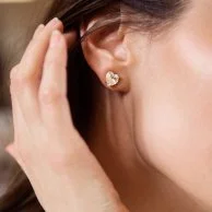 Caroline Svedbom Heart Stud Earrings Crystal
