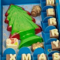 Merry Christmas Chocolate Box with a Chocolate Christmas Tree by Scoopi
