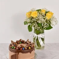 Chocolate Chips Cake & Flowers Bundle By Secrets