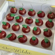 Christmas Cherry Shaped Marzipan by Chez Hilda Patisserie