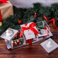 Christmas Chocolate and dragee Assortment  in a Set of 3 Acrylic Boxes by Lilac 
