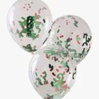 Christmas Holly And Berries Confetti Party Balloons by Ginger Ray