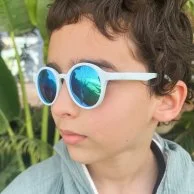 نظارات شمسية مرنة - أزرق فاتح عاكسة + حافظة من ليتل سول +