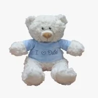 Cream Bear with trendy Blue Velour Hoodie "I Heart Dubai" Size 38cm - Embroidered