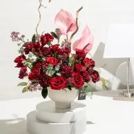 Crimson Elegance Flowers Arrangement