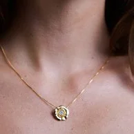 Dancing flower Necklace Gold-Vermeil by FLUORITE