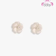 White Diamond Floral Earrings