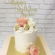 Dusty Peach Cake (With Cake Topper) By Pastel Cakes