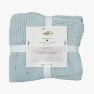 Huge Knitted Blanket in Organic Cotton - Baby blue - by Elli Junior